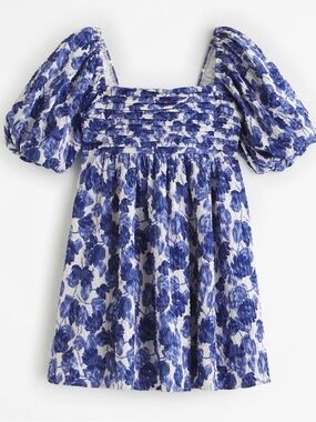 Abercrombie & Fitch Emerson Puffed Sleeve Poplin Dress